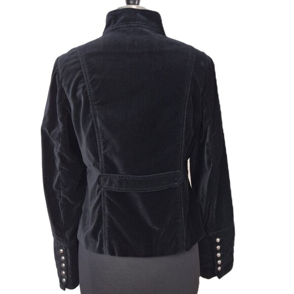 Oasis Gothic Military Edwardian Velvet Velour Holiday Party Jacket Blazer Sz L - Picture 2 of 15